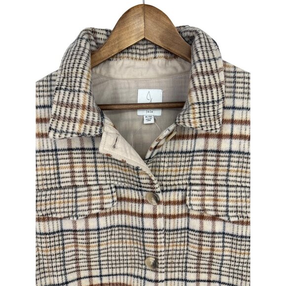 JOIE Plaid Long Sleeve Button Front Flannel Shacket Size XL - Picture 3 of 10